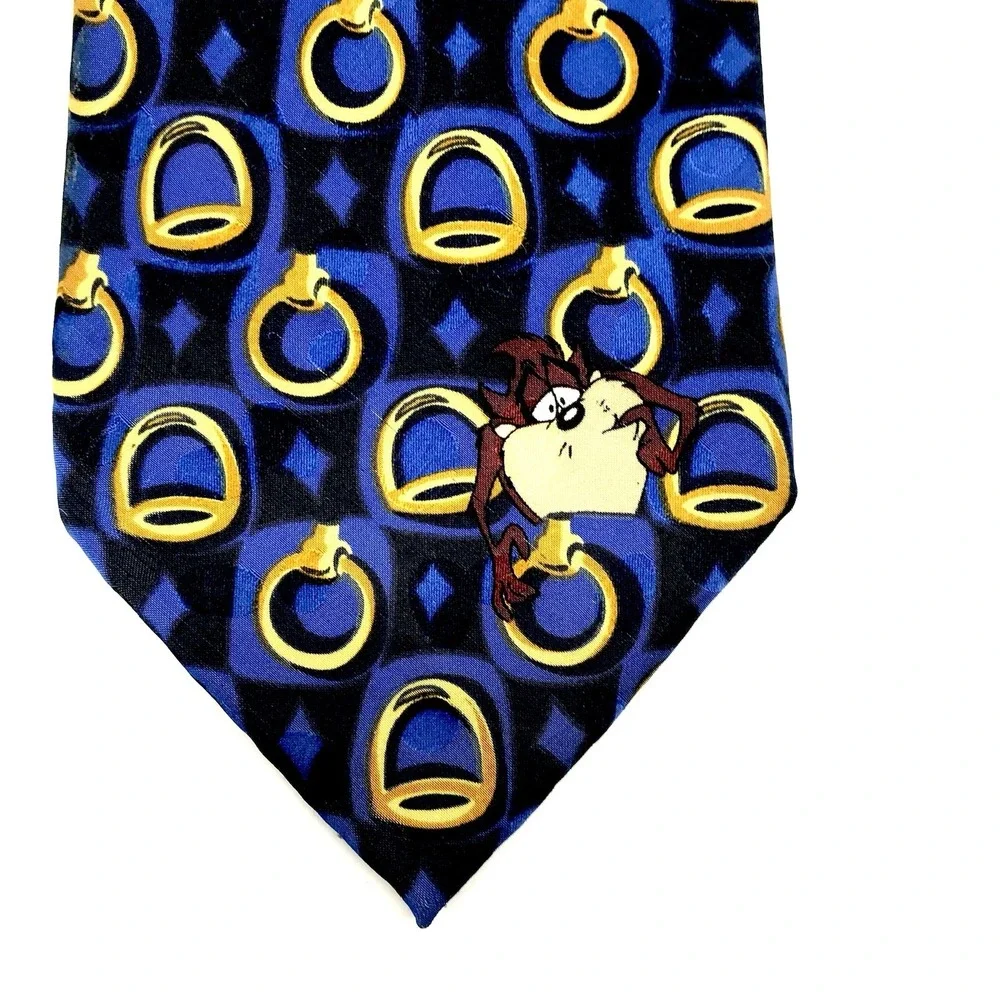 ✅Looney Tunes Taz Necktie Blue 90s Mania Silk #️⃣0030